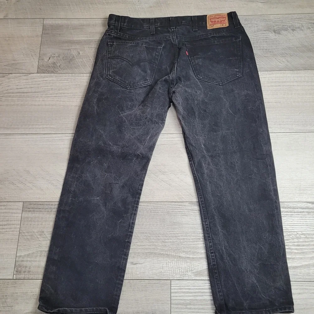 🖤Levi's 501 Jeans Mens 38x30 (fits 37x29) Black Acid Wash Button Fly Straight
